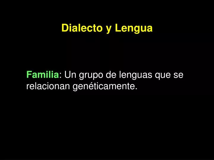 dialecto y lengua