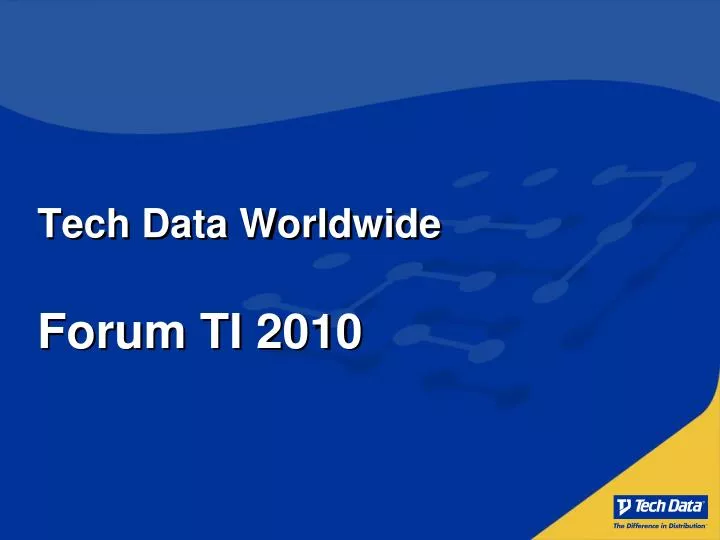 tech data worldwide