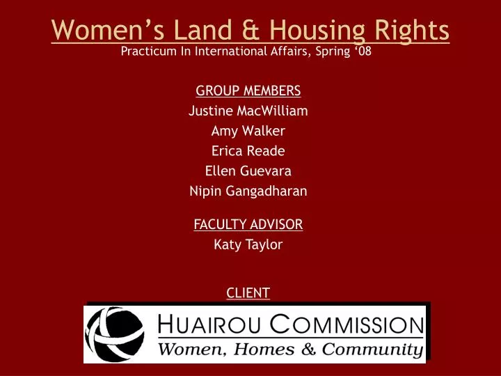 women s land housing rights
