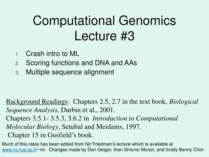 computational genomics lecture 3