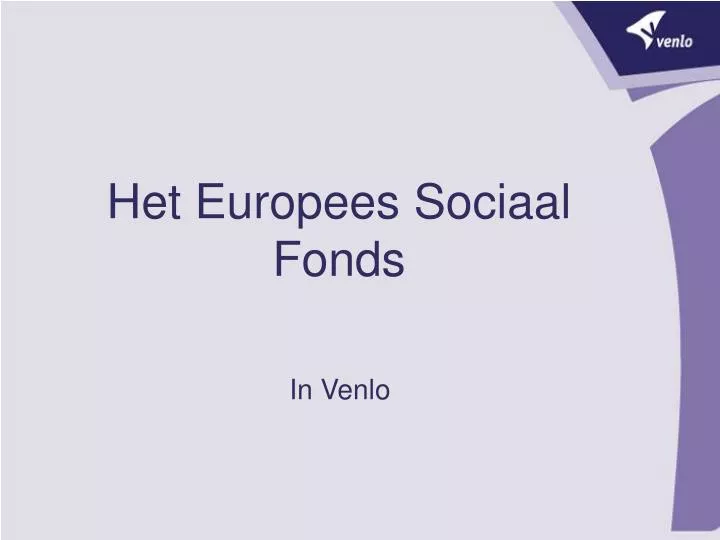 het europees sociaal fonds