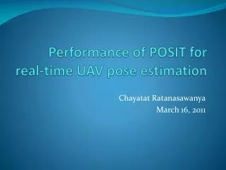 Performance of POSIT for real-time UAV pose estimation