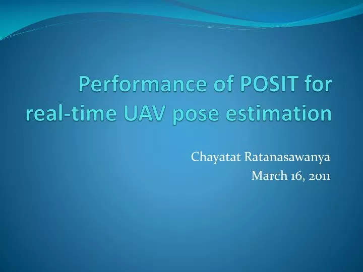 performance of posit for real time uav pose estimation