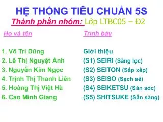 h th ng ti u chu n 5s
