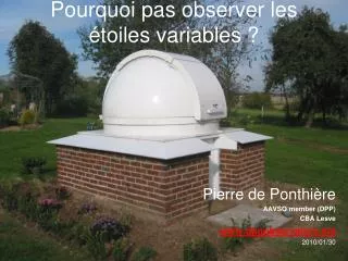pourquoi pas observer les toiles variables