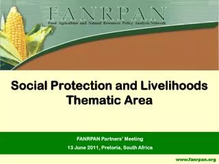 Social Protection and Livelihoods Thematic Area
