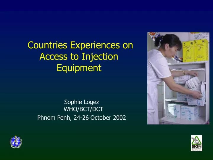 countries experiences on access to injection equipment