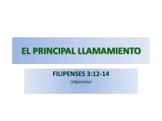 el principal llamamiento