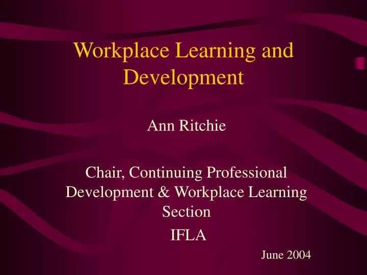 workplace learning and development