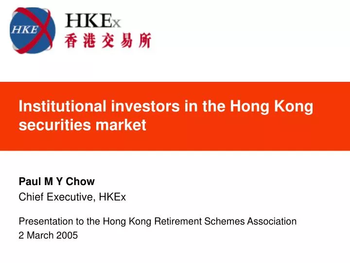 institutional investors in the hong kong securities market