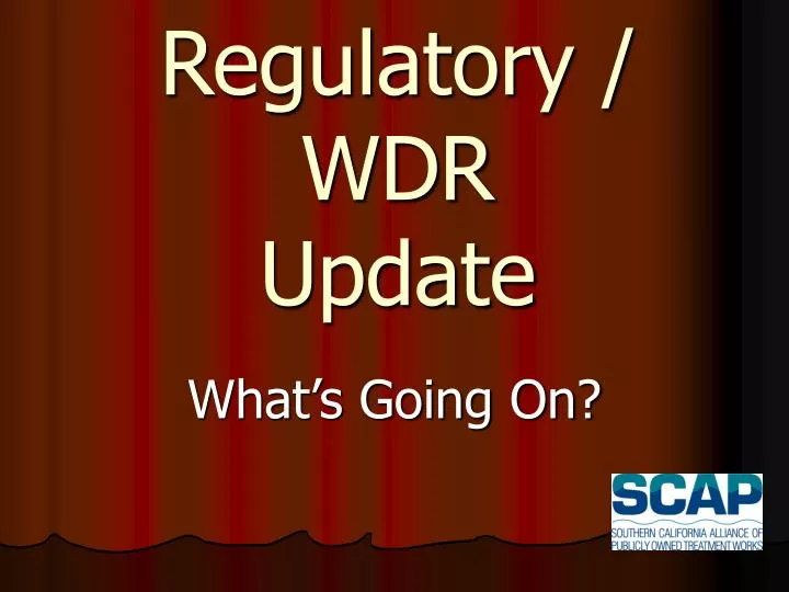regulatory wdr update