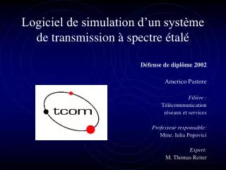 logiciel de simulation d un syst me de transmission spectre tal
