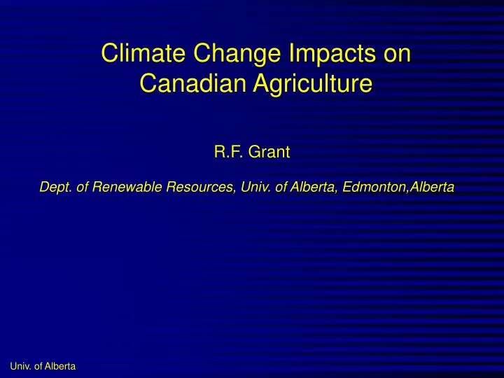climate change impacts on canadian agriculture