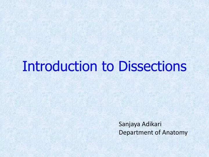 introduction to dissections