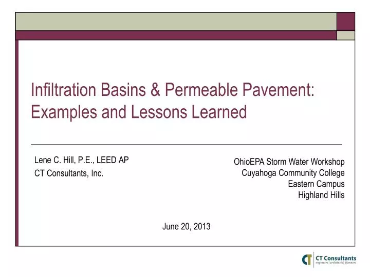 infiltration basins permeable pavement examples and lessons learned
