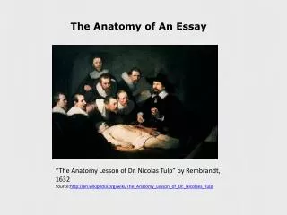 The Anatomy of An Essay