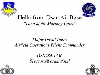 Airfield Operations and Contingency Operations