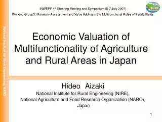 Economic Valuation of Multifunctionality of Agriculture and Rural Areas in Japan