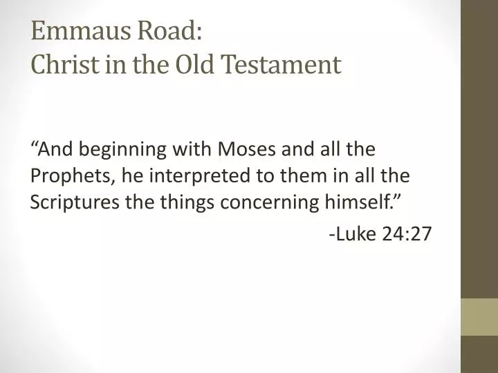 emmaus road christ in the old testament