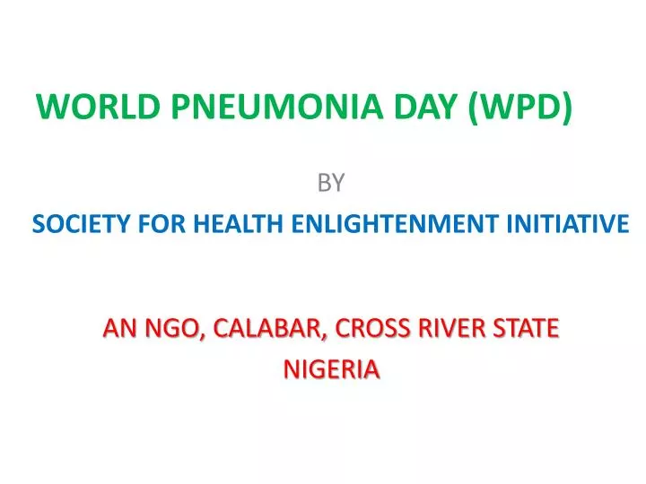 world pneumonia day wpd