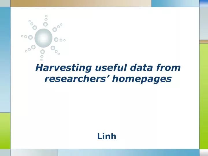 harvesting useful data from researchers homepages