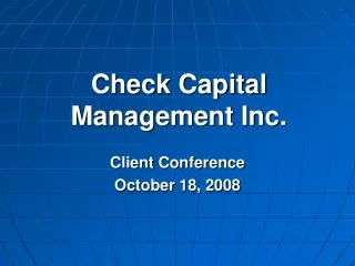 Check Capital Management Inc.