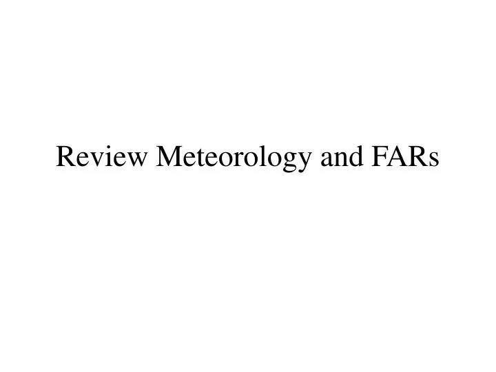 review meteorology and fars