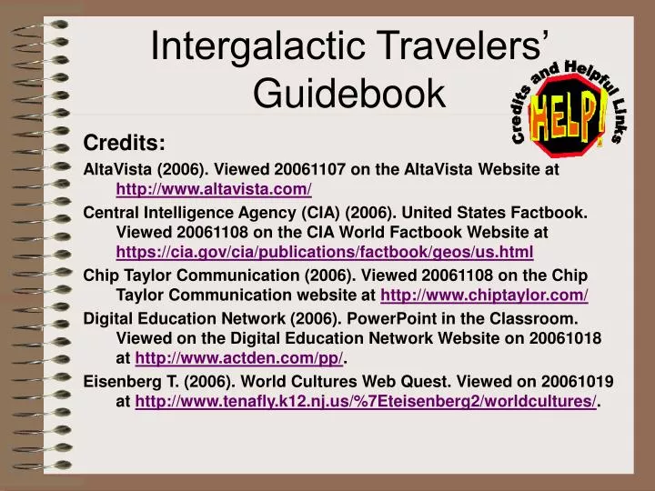 intergalactic travelers guidebook