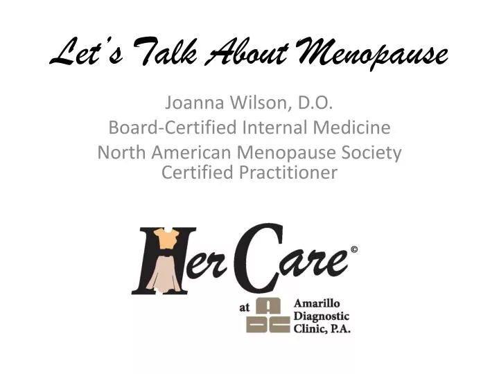 let s talk about menopause
