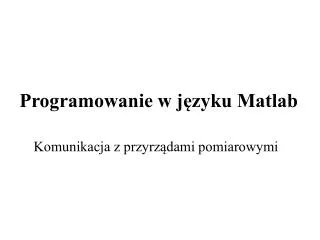 programowanie w j zyku matlab