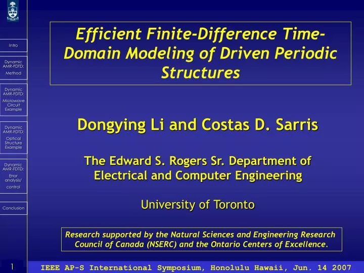 efficient finite difference time domain modeling of driven periodic structures