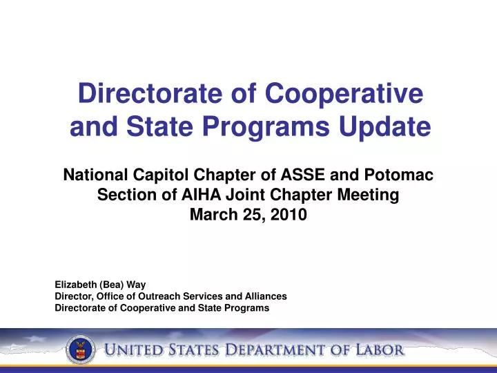 directorate of cooperative and state programs update