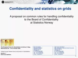 Confidentiality and statistics on grids