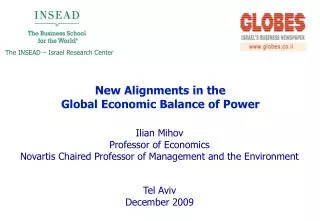 Ilian Mihov Professor of Economics Novartis Chaired Professor of Management and the Environment