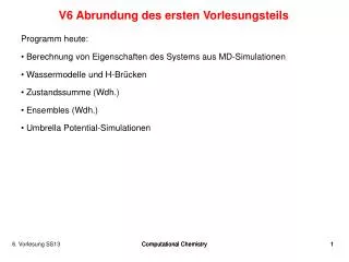v6 abrundung des ersten vorlesungsteils