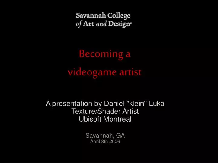 becoming a videogame artist