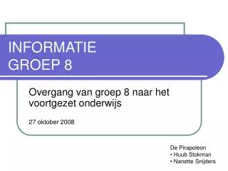 informatie groep 8