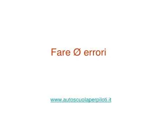 fare errori