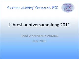 jahreshauptversammlung 2011