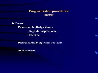 programmation proc durale preuves