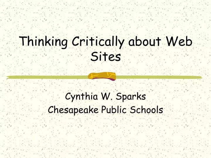 thinking critically about web sites
