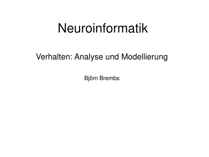 neuroinformatik