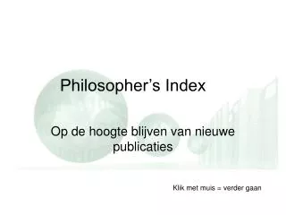 philosopher s index