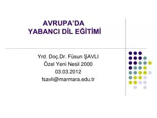 avrupa da yabanci d l e t m