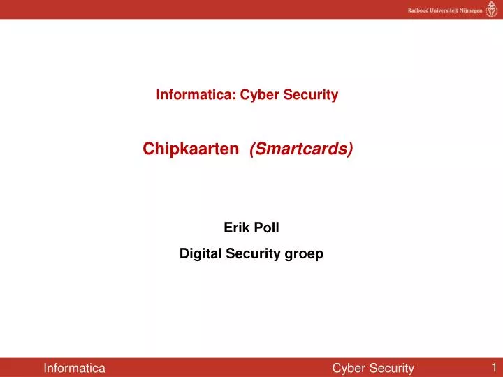 informatica cyber security chipkaarten smartcards