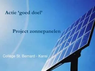 Project zonnepanelen