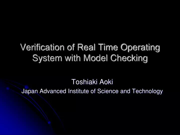 verification of real time operating system with model checking