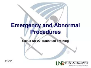 Emergency and Abnormal Procedures