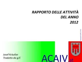 rapporto delle attivit del anno