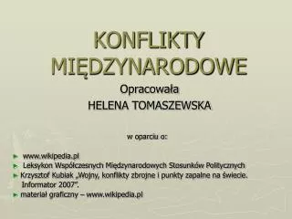 konflikty mi dzynarodowe